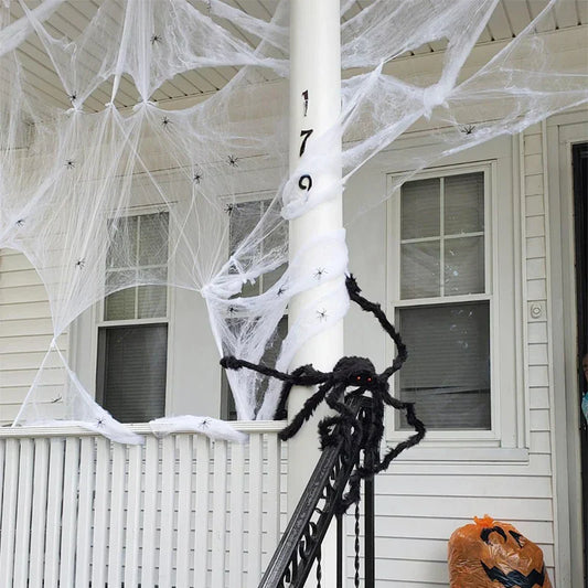 Stretchy Artificial Spider Web – Halloween Party & Haunted House Decoration