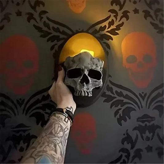 1 Pcs Resin Craft Skeleton Candlestick Pendant – Gothic Style Wall Decoration