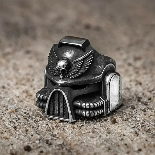 Simple Retro Mecha Skull Ring – Creative Punk & Hip Hop Accessory for Street Fashion Lovers