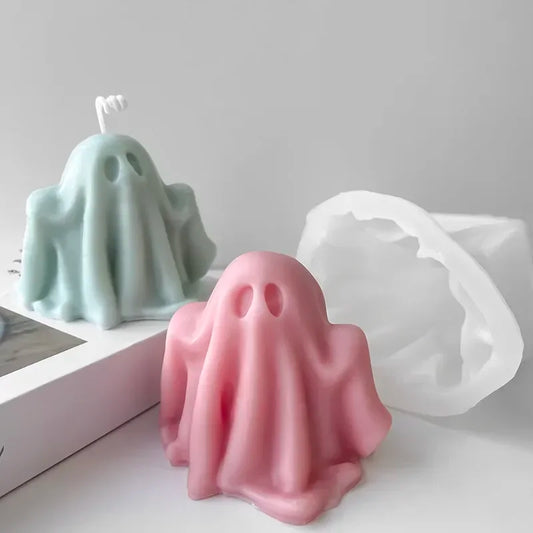 DIY Halloween Ghost Candle Silicone Mold – For Aromatherapy, Soap & Plaster Crafts