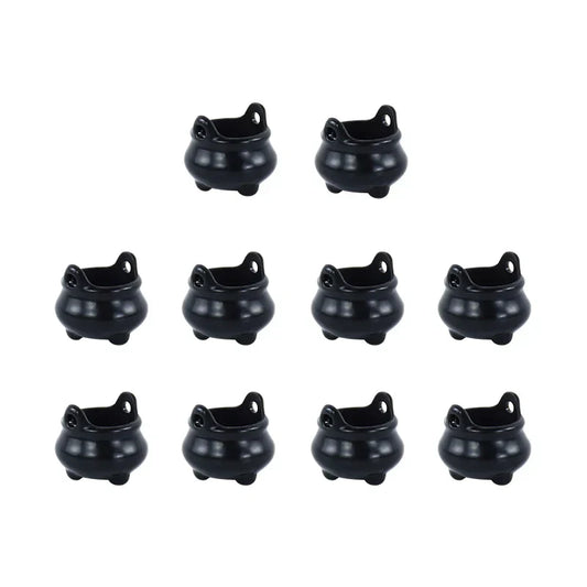 10Pcs Halloween Mini Resin Candy Kettles – Witch Hat Candy Holders & Party Decor