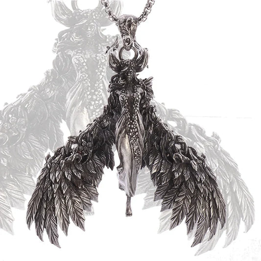Gothic Evil Angel & Devil Pendant Necklace – Punk Style Jewelry for Men & Women